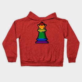 gay pride chess queen Kids Hoodie